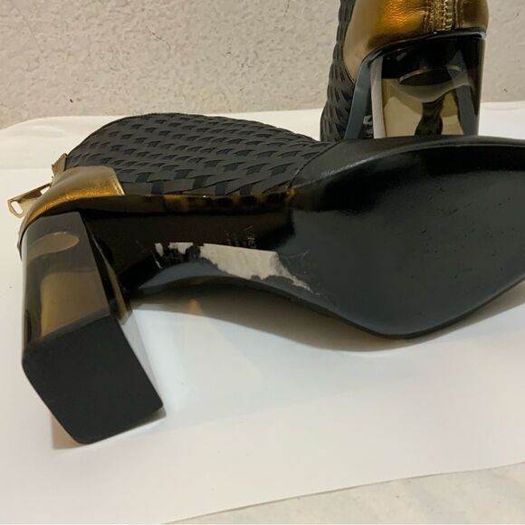 VIONNET paris ankle boots open toe braided colorful size 10 - Picture 11 of 15